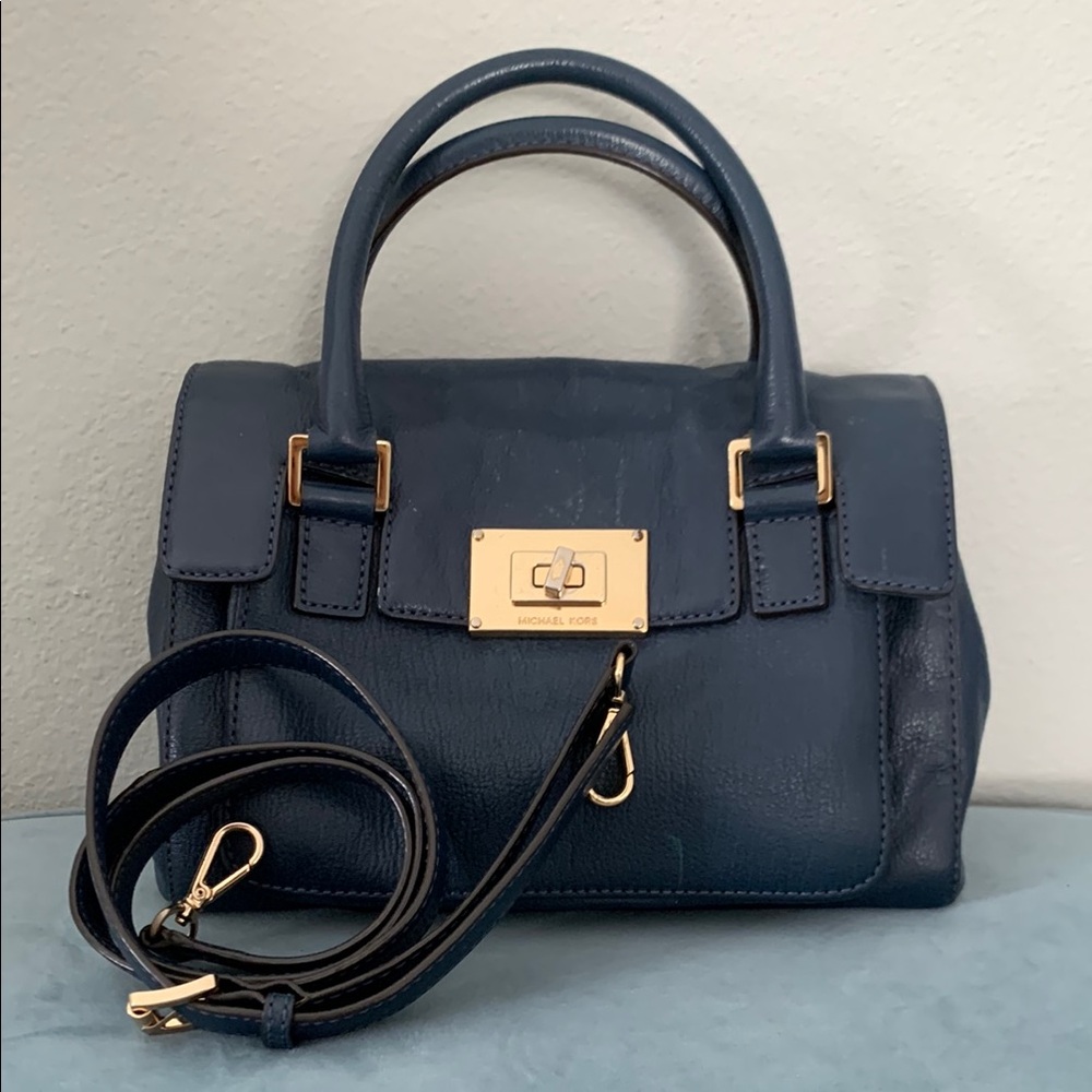 Michael Kors Blue Leather Handbag - USED